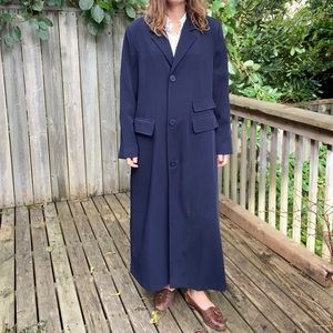 Navy Long Trench Coat